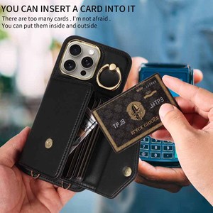 Custodia a Portafoglio da Donna in Pelle PU con <span class=keywords><strong>Porta</strong></span> Carte, Chiusura Magnetica, Laccetto e Funzione Stand per iPhone 17 16 15 14 13 12 11 - Product Image 4