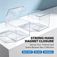 Boîte de présentation empilable en acrylique transparent sur le thème de l'anime pour modèles réduits, cartes TCG, boîtes de boosters et collections de cartes, avec couvercle magnétique