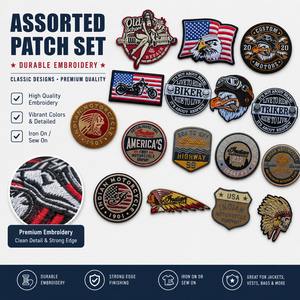 Set de Parches Retro para Motociclistas, Estilo Clásico 2020, Live to Ride America Highway 99, Bordados para <span class=keywords><strong>Coser</strong></span> - Product Image 5