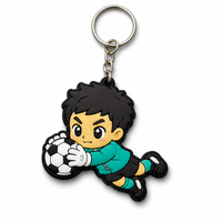 Individuelles Logo 2D Weicher PVC Fußball-Schlüsselanhänger Großhandel OEM Direktvertrieb Personalisierter Schlüsselring für Event-Giveaways und Souvenirs