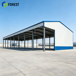 Almacén de Estructura Metálica de Gran Envergadura con Marco de Portal Prediseñado y Frente Abierto, Centro de Almacenamiento de Materia Prima Prefabricado Duradero - Product Image 1