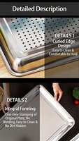 Commerciële hotelpannen, voedselcontainers, chafing dishes voor restaurantbuffet, feestbenodigdheden, roestvrijstalen dienbladen, corrosiebestendig, chemisch bestendig.