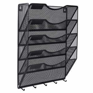 5 Pocket Hanging Organizer Magazine Rack Mesh Wall <b>File</b> Holder Hanging <b>File</b> Holder - Product Image 2