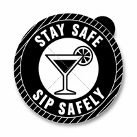 Autocollants de rappel de sécurité pour gobelets jetables avec logo personnalisé, imperméables et anti-éclaboussures, pour discothèque, karaoké, fête, événement