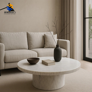 <span class=keywords><strong>Table</strong></span> de salon de luxe en marbre français sur mesure, design moderne noir KT STONE, fabriquée au Fujian, modèle 3D, pour hôtel - Product Image 5