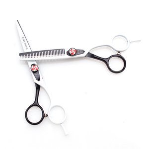 JP Steel 5,5 ''6'' Tijeras de corte de pelo Punta de hoja afilada Blanco A1018 Peluquería Tijeras de adelgazamiento de peluquero - Product Image 4