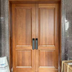<span class=keywords><strong>Puerta</strong></span> de Entrada de Madera Maciza de Teca Birmana con Diseño de Piña Moderno y Simple, Doble, Interior, Impermeable, para Villa, Apartamento, Dormitorio, Hotel - Product Image 4