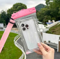 Housse de 6.8 pouces Étuis mobiles en PVC Pochette transparente avec cadre en éponge pour lanière Étui de téléphone étanche