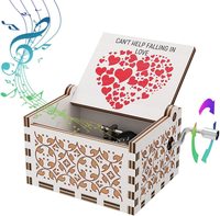 Vente en gros Boîte à musique artisanale pour amoureux Mini machine de boxe musicale en bois personnalisée gravée au laser Autres instruments de musique