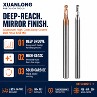 Fresa plana microdecimetalizada de aleación de tungsteno-cobalto recubierta de titanio, fresa de ranura profunda HRC55 para router CNC, fresado frontal, ODM