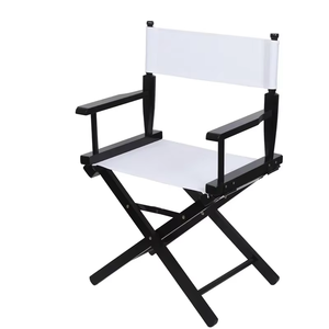 Chaise de Réalisateur Pliante en Bois Massif Premium, Imperméable et Durable, pour Intérieur/Extérieur, Chaise de Jardin Moderne avec Assise et Dossier en Toile Noire - Product Image 6