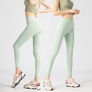 Leggings <span class=keywords><strong>de</strong></span> yoga taille haute Yutuo personnalisés pour <span class=keywords><strong>femme</strong></span>, avec poches, effet push-up et lifting des fessiers - Product Image 3