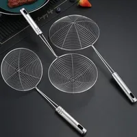 Écumoire en acier inoxydable massif pour la cuisson et la friture, ustensile de cuisine, passoire à pâtes, cuillère passoire