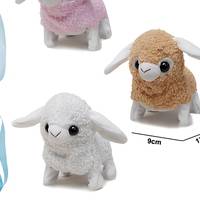 Jouet en peluche mouton marcheur réglable en hauteur (31-50 cm) pour enfants de 3 ans et plus, accessoires pour animaux de compagnie mignons et petits
