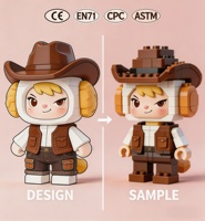 Ensemble de figurines miniatures sur le thème personnalisé, blocs de construction en plastique DIY pour un cadeau créatif et un jouet amusant