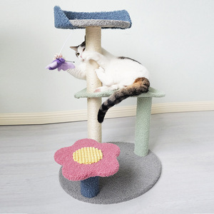 <b>Cat</b> Tree With Flower Platform 2 Levels Sisal <b>Scratching</b> <b>Post</b> Durable <b>Cat</b> Furniture <b>For</b> Indoor <b>Cats</b> - Product Image 2