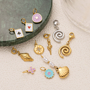 Breloques fantaisie en émail Kawaii |   Pendentifs en acier inoxydable plaqué or 18K PVD pour la fabrication de bijoux DIY |   Imperméable et hypoallergénique - Product Image 6