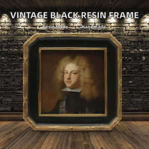 Cadre photo en résine noire antique fait à la main, imprimé en typographie, haute qualité, personnalisable, tailles ODM 4x4 4x6 5x7 8x10 pouces - Product Image 2