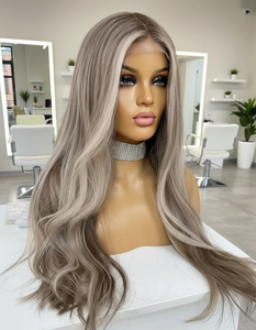 Peluca Judía Kosher con Frente de Encaje Suizo, <span class=keywords><strong>Cabello</strong></span> Humano 100% Virgen Europeo, Estilo Bob <span class=keywords><strong>Ondulado</strong></span> Rubio Degradado, Tamaño Grande, Corta y Larga - Product Image 3