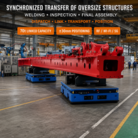Véhicule à guidage automatique en acier robuste de 70 tonnes avec navigation laser pour le transport de machines surdimensionnées et de matériaux industriels