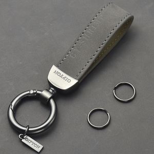High Quality Genuine Leather <b>Key</b> Chain Female Metal <b>Ring</b> <b>Key</b> <b>Ring</b> Male Small Gift <b>Custom</b> logo Keychain - Product Image 5
