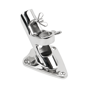 Marine <strong>Hardware</strong> 316 Stainless Steel Boat <strong>Flag</strong> Pole Holder <strong>Bracket</strong> Flagpole Base with Knob - Product Image 2