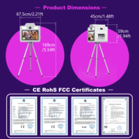 Trípode Estable para Cabina de Fotos, Carcasa Metálica con Espacio para Impresora, Pantalla Táctil de 21.5 Pulgadas, Carcasa para Cabina de Fotos con Cámara DSLR para Bodas
