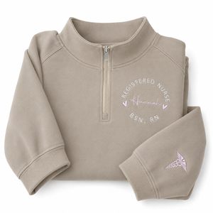 Sudadera con capucha personalizada RN BSN para enfermeras, con cremallera de un cuarto, regalo de graduación médica, bordado de caduceo en la manga, regalos POD para dropshipping - Product Image 5