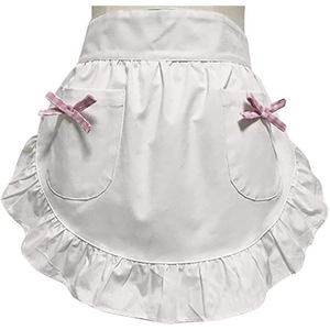 Tablier court demi-corps en dentelle avec logo personnalisé tenue de femme de chambre lavable et réutilisable fournitures de nettoyage à domicile fabriquées en gros - Product Image 5