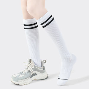 Algodón transpirable Fitness correr Yoga Pilates agarre deportes antideslizante baile pantorrilla salto alto calcetines largos de moda mujeres al por mayor - Product Image 4