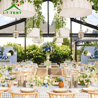 Tente de réception de luxe ignifuge toutes saisons, structure en aluminium, tissu PVC transparent, chapiteau de mariage, tente pour 1000 personnes
