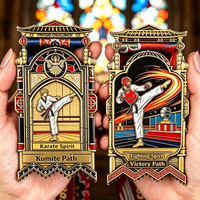 Medallas de Premio Personalizadas para Artes Marciales Karate-Do, Venta al por Mayor de Fábrica, Medallas de Torneo de Aleación de Zinc con Esmalte Suave en Plata Antigua