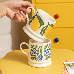 Wholesale Hand-Painted Fruit <b>Ceramic</b> Coffee Mug 400ml Lemon Water Mug Exquisite Tea <b>Cup</b> - Product Image 6