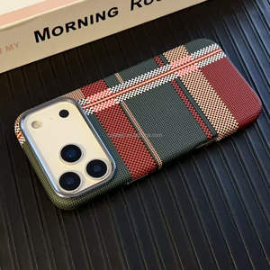 Funda Protectora para Teléfono Móvil de Policarbonato con Recubrimiento de Cuero, Fibra de Aramida, Patrón Magnético, Carga Inalámbrica y Resistente a Golpes para <span class=keywords><strong>iPhone</strong></span> - Product Image 2