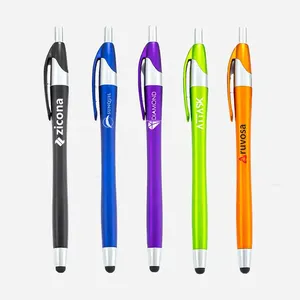2 in 1 Capacitive Tip Click Plastic Ballpoint <b>Pen</b> Multi Color Two Tone <b>Retractable</b> Advertising Touch Screen <b>Pen</b> Custom Logo - Product Image 1
