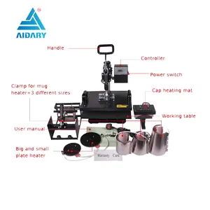 AIDRY 2024 New models Multi-functional Higher quality heating elements heat press machines 8 in 1 heat press machines 38x38