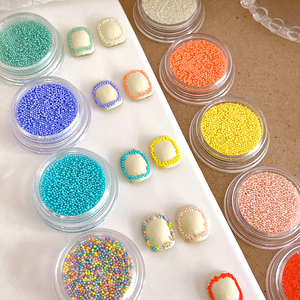 Perles à bulles de <span class=keywords><strong>macaron</strong></span>, strass pour ongles, 9 couleurs, kawaii, résine 3D, rondes, bonbons, <span class=keywords><strong>mini</strong></span> caviar, décorations pour ongles - Product Image 2