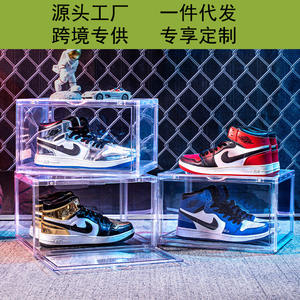 Boîte à chaussures en plastique transparent, rectangulaire, empilable, avec couvercle, ouverture latérale, organisateur de rangement pour baskets, chaussures de basket-ball, anti-poussière - Product Image 4