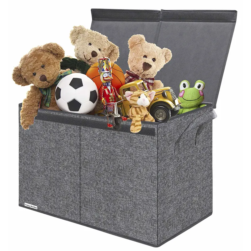 बच्चों के लिए ढक्कन के साथ थोक घरेलू कंबल भंडारण बंधनेवाला खिलौना आयोजक बॉक्स टोकरी 1 पैक