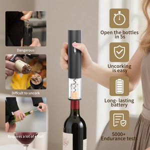 Factory Wholesales Automatic Wine Opener Plastic Bottle Opener Electric Wine Corkscrew <b>Battery</b> Operated Wine Opener - Product Image 2