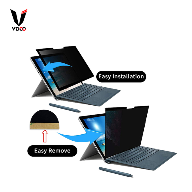 Fully Removable Privacy Screen Protector Compatible for Microsoft Surface Pro 7/6/5/4 Anti-Spy Privacy Filter