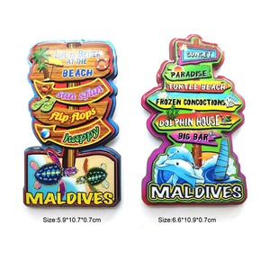 Imán de Madera Personalizado con Palmera de Playa, Recuerdo Turístico de Malta, Palau, Tahití - Product Image 5