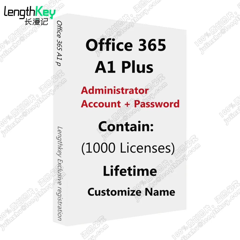 Kantoor 365 A1 Plus Administrator Account En Wachtwoord Bevatten 1000 Licenties Levenslang Aanpassen Naam Handmatige Registratie