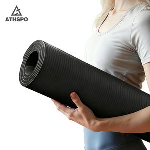 काथो कारखाना मूल बातें 1/2 इंच काले अतिरिक्त मोटी व्यायाम योग चटाई अनुकूलन योग्य लोगो फिटनेस योग मैट - Product Image 6
