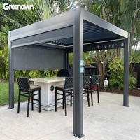 Pergola bioclimatique motorisée rétractable en aluminium au design moderne avec éclairage LED pour balcon - Écologique