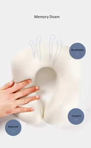 وسادة مخصصة من رغوة الذاكرة قابلة للطي على شكل حرف U وسادة مريحة للرقبة الناعمة للسفر وسادة سفر داعمة للطائرة - Product Image 6