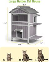 Nichoir extérieur moderne et écologique en bois de sapin résistant aux intempéries, avec plateformes multi-niveaux et perchoirs de saut pour plusieurs chats
