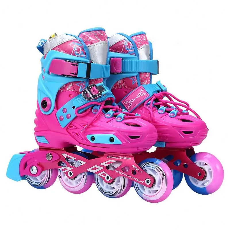 حذاء تزلج مُضمن للبالغين حذاء تزلج مُزود بكرات وبكرة وجراب PP بحجم قابل للتعديل مع 4 عجلات للتزلج بضوء في الهواء الطلق