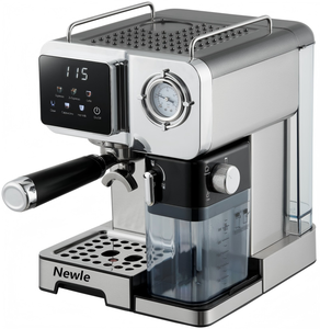 <span class=keywords><strong>Cafetière</strong></span> automatique Newle 20 bars en acier inoxydable, contrôle numérique <span class=keywords><strong>programmable</strong></span>, auto-nettoyante, <span class=keywords><strong>capacité</strong></span> 3 tasses, usage domestique - Product Image 4