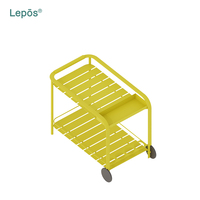 Chariot de service extérieur en aluminium pour café, restaurant, hôtel, terrasse, chariot de service commercial, chariot de bar roulant pour patio et jardin avec roues